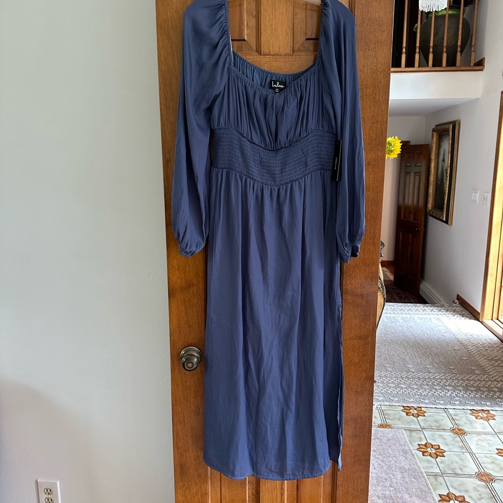 Lulu's Blue Bishop Sleeve Sundress